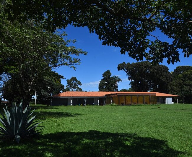 Vista traseira da sede da fazenda Argentina 
