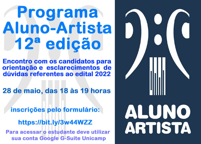 Aluno-Artista 2022: esclarecimento de dúvidas e orientações