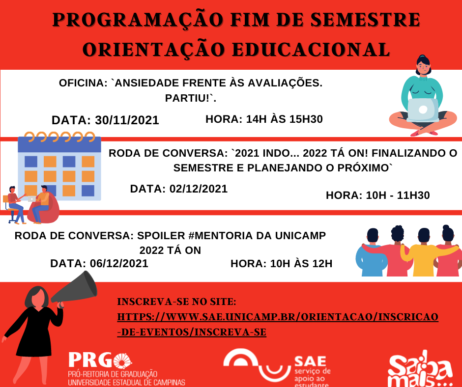 Vem conferir a programação da Orientação Educacional para o fim de semestre!