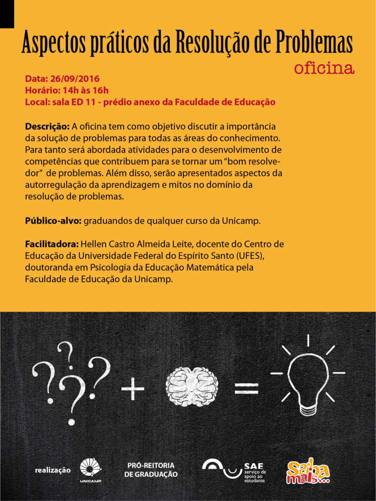 Oficina: “Aspectos práticos da Resolução de Problemas”