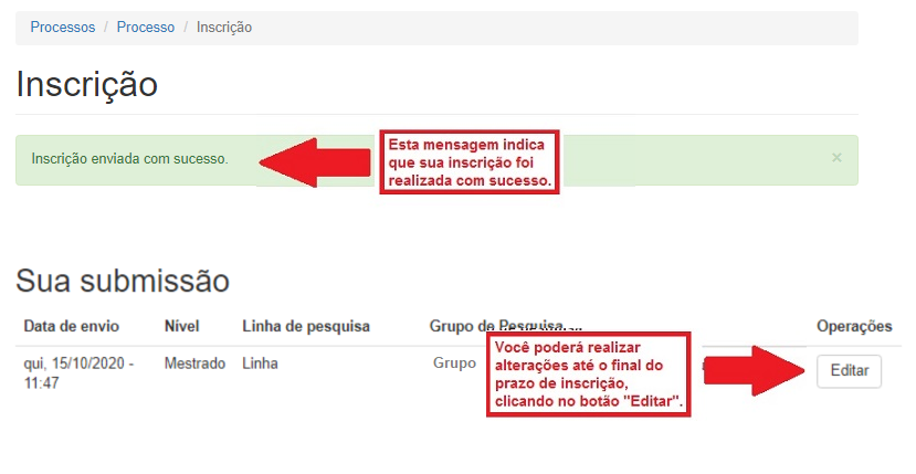 Imagem da mensagem "Inscrição enviada com sucesso"